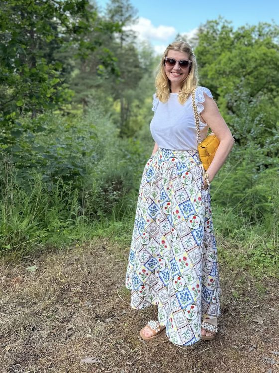 Boden Ivory Bluebell maxi skirt review